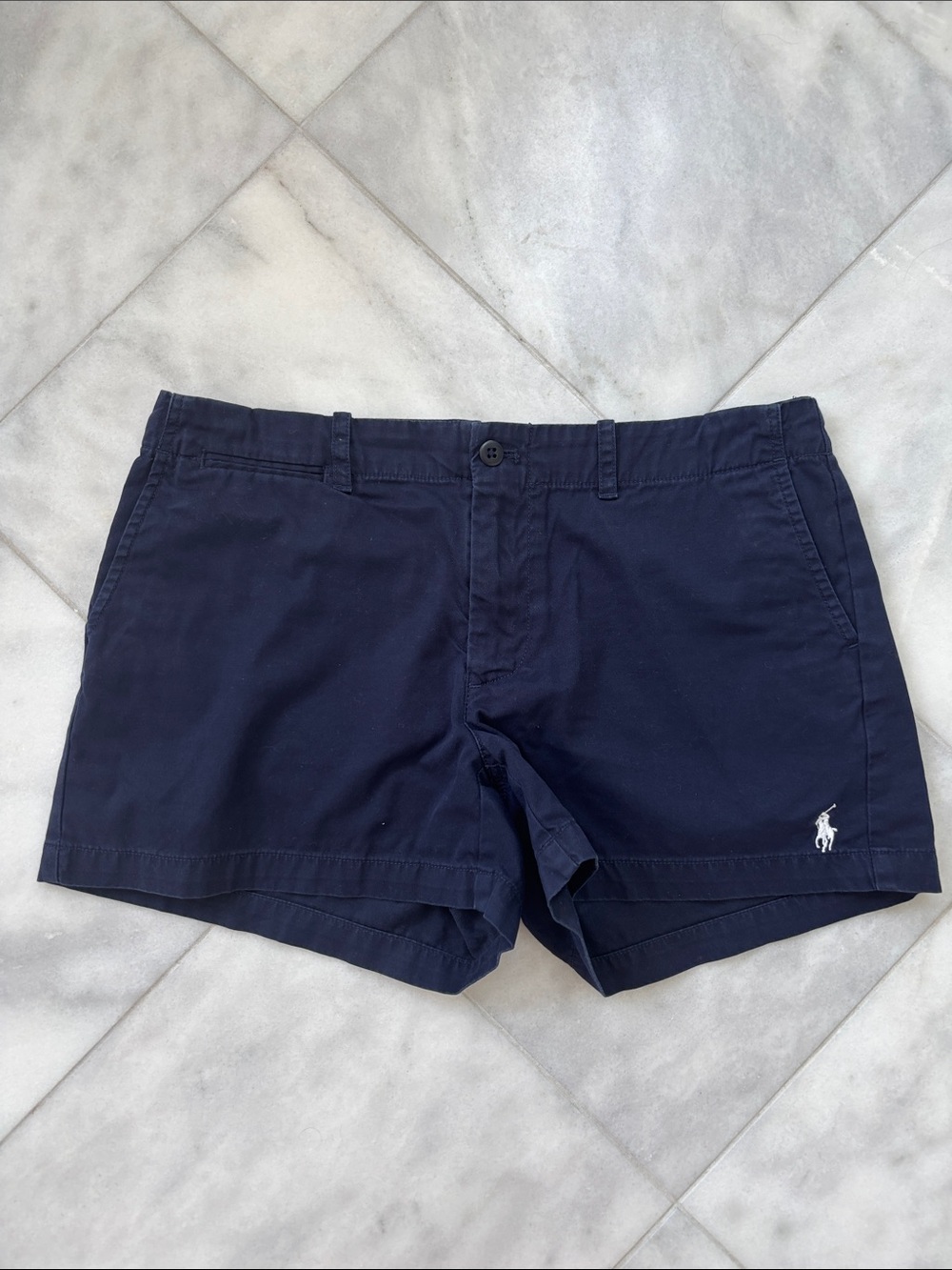 Ralph Lauren Sport Navy Cotton Flat-Front Women’s Shorts Size 6
